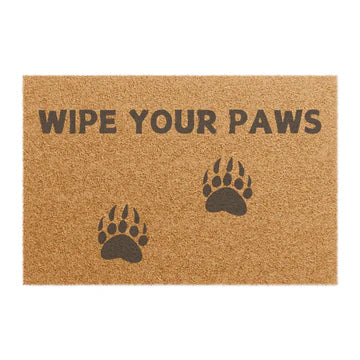 wipe your paws doormat, bear doormat, The Wyo Shop