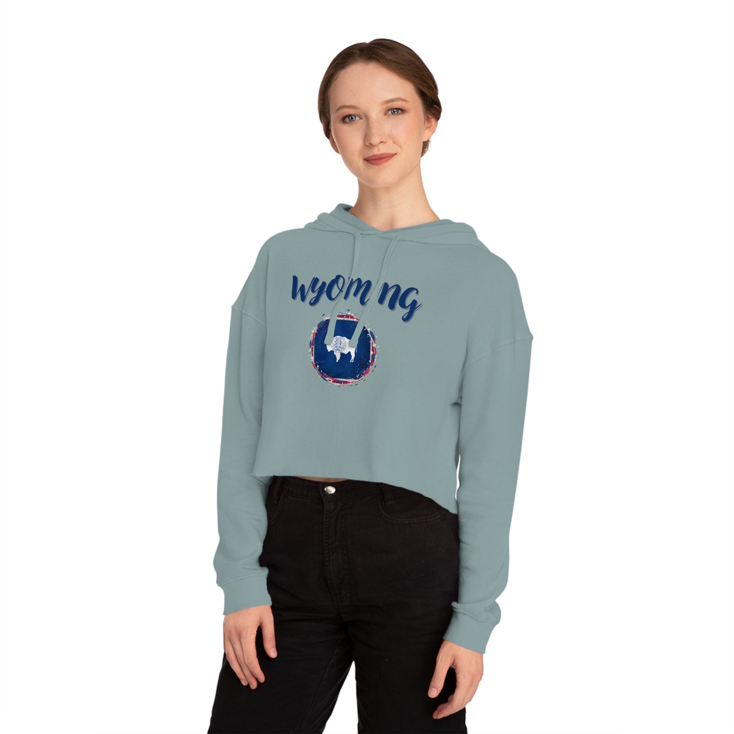 Womens Cropped Wyoming Hooded Sweatshirt