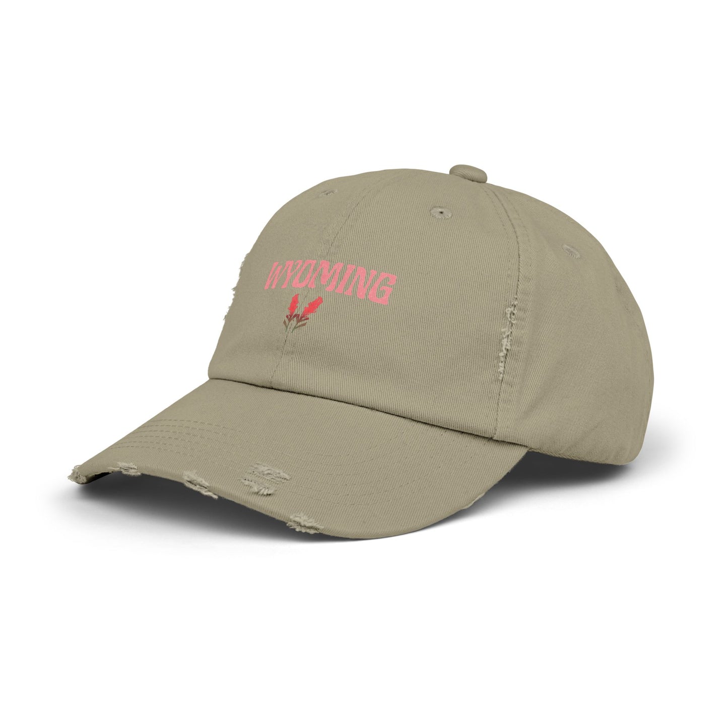 Unisex Distressed Cap, Wyoming Distressed Cap