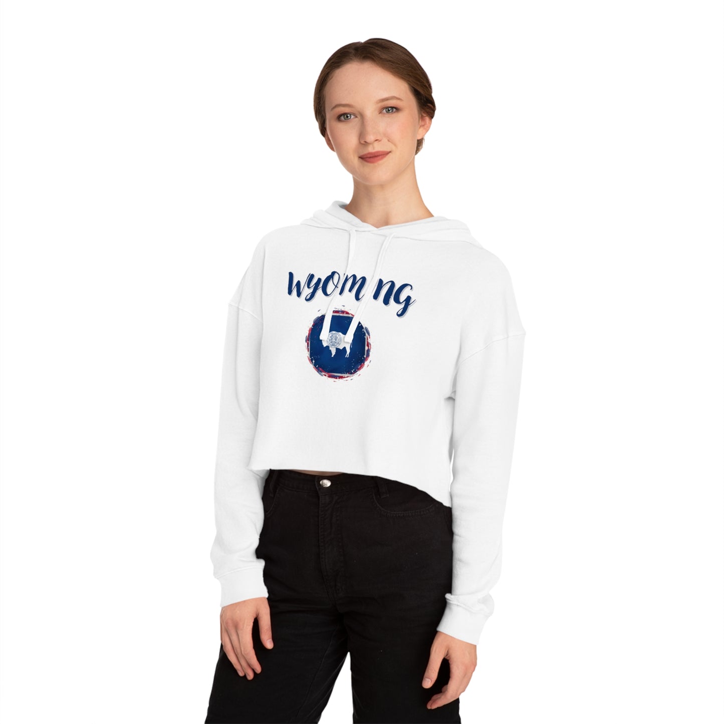 Womens Cropped Wyoming Hooded Sweatshirt