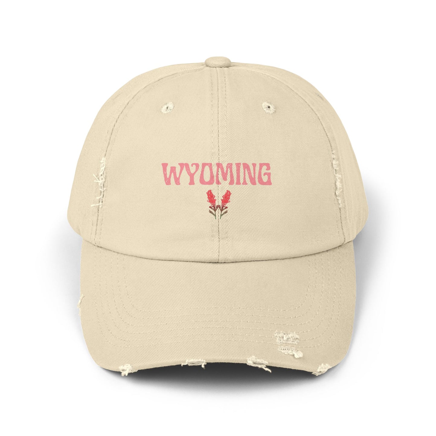 Unisex Distressed Cap, Wyoming Distressed Cap