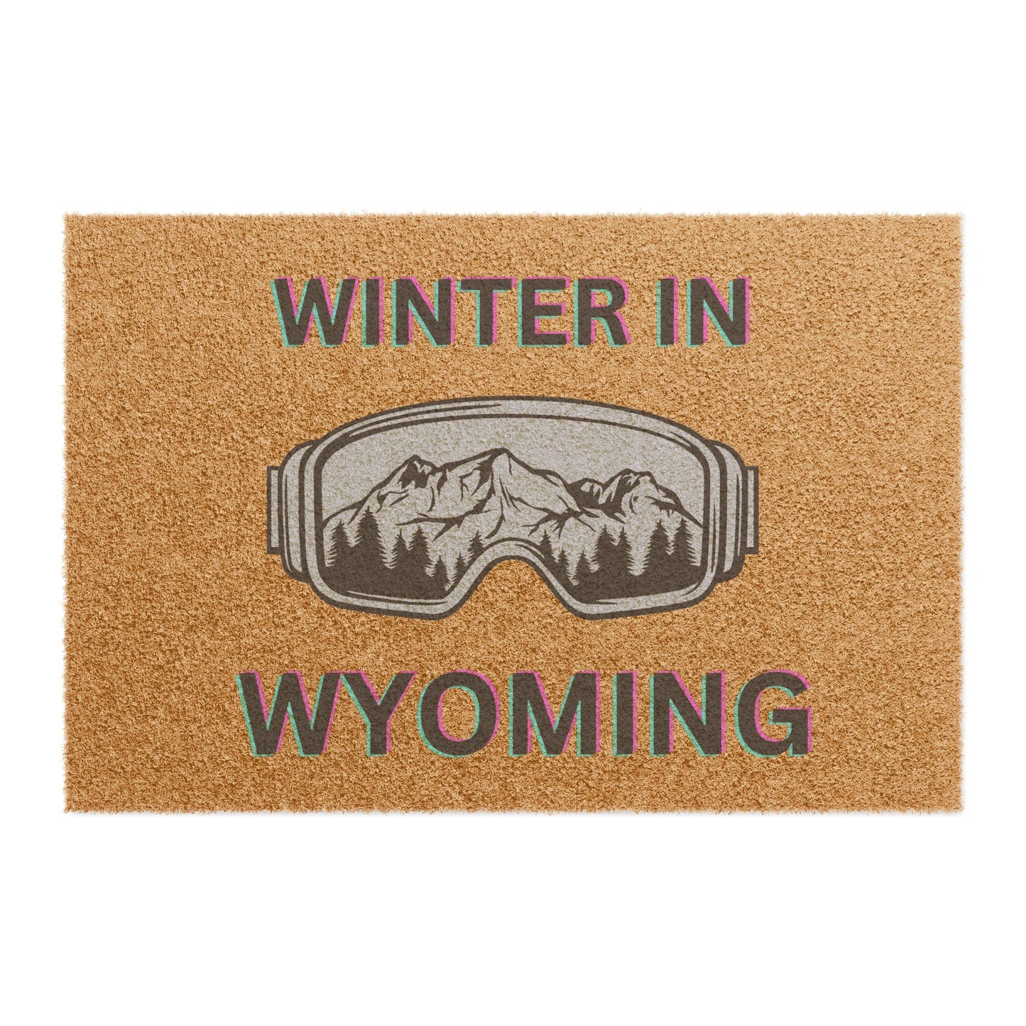 Wyoming Doormat, Winter in Wyoming Doormat, Ski Doormat, Snowboard Doormat