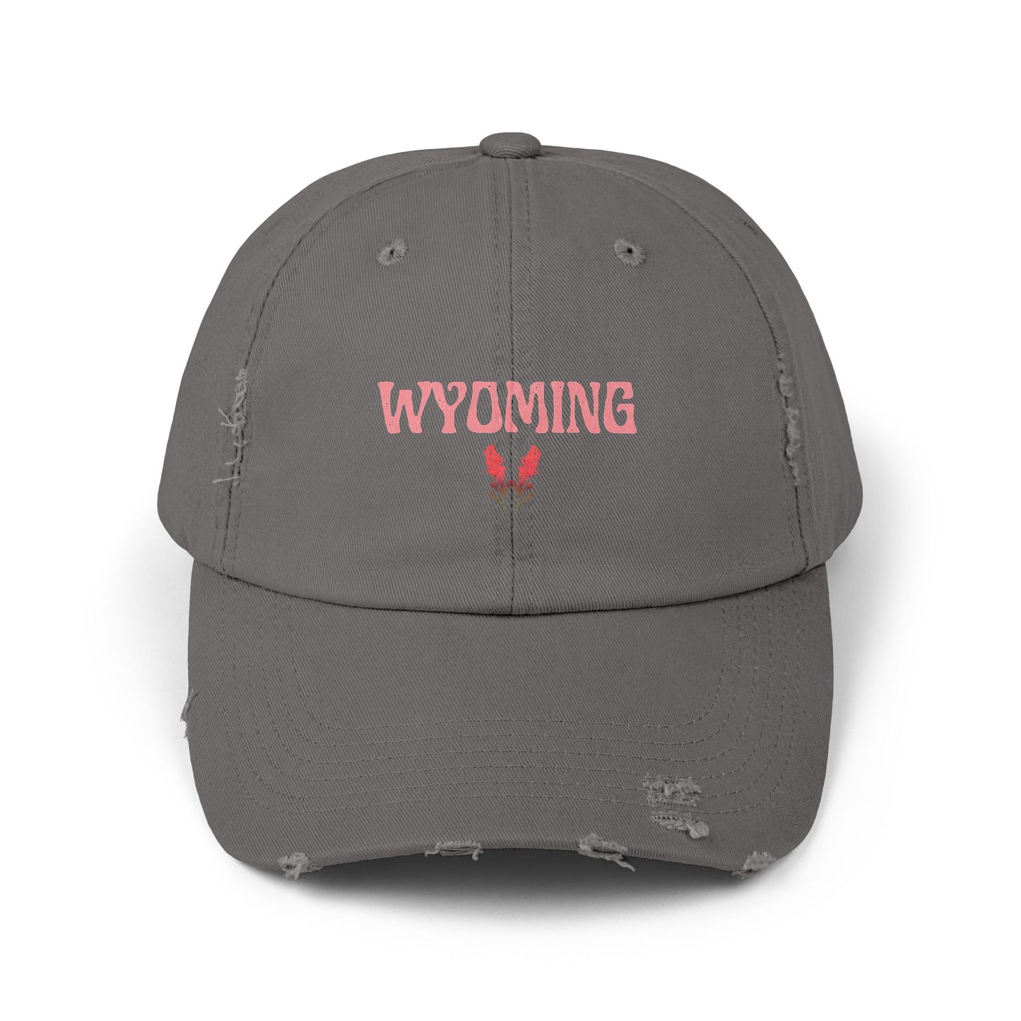 Unisex Distressed Cap, Wyoming Distressed Cap