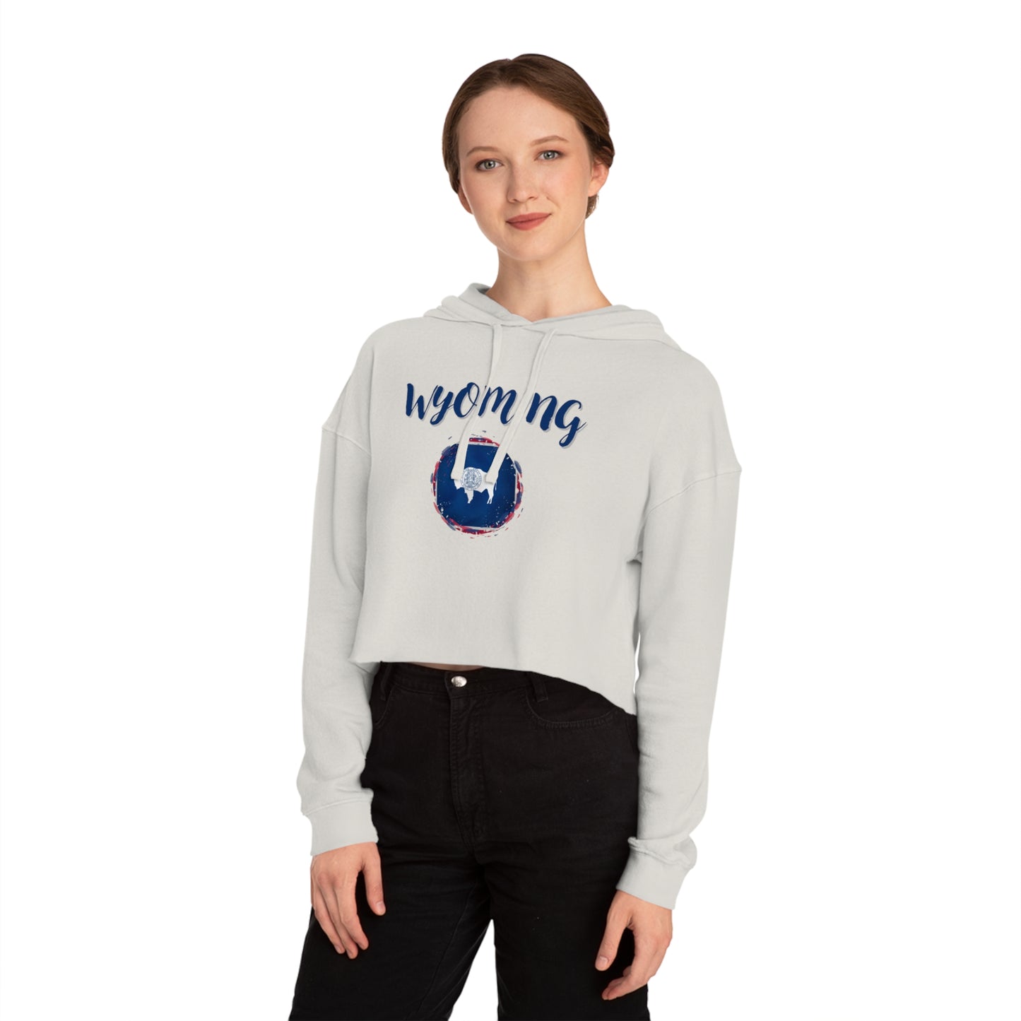 Womens Cropped Wyoming Hooded Sweatshirt