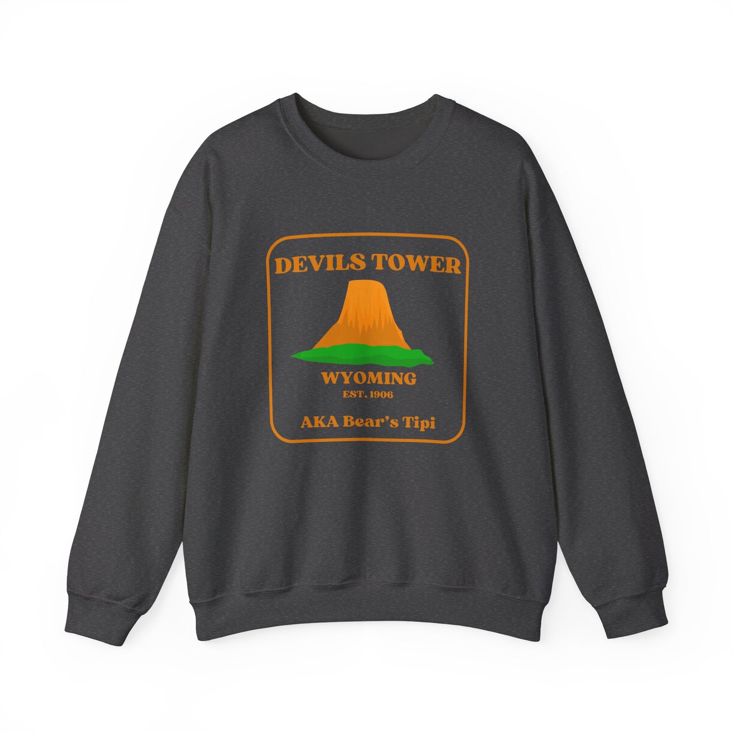 Wyoming Crewneck Sweatshirt, Devils Tower Sweatshirt - Unisex Pullover, Mountain Graphic Jumper, Outdoor Adventure Clothing, Gift for