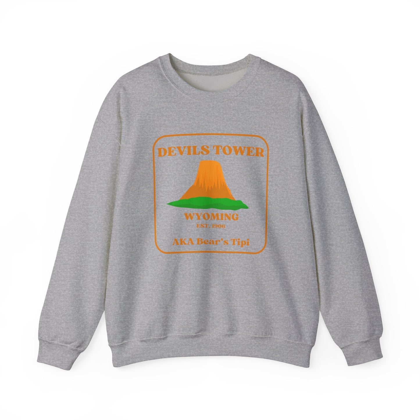 Wyoming Crewneck Sweatshirt, Devils Tower Sweatshirt - Unisex Pullover, Mountain Graphic Jumper, Outdoor Adventure Clothing, Gift for