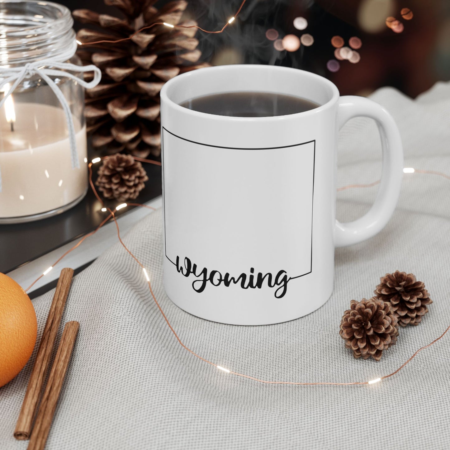 Wyoming Ceramic Mug - State Pride Coffee Cup, Travel Tea Mug, Western Souvenir Gift, Mountain Home Kitchen Decor, Vacation Adventure